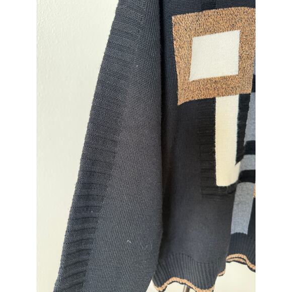 Vintage Point of Italy Wool Blend Abstract Sweater Neutral Tones L/XL - Picture 5 of 15